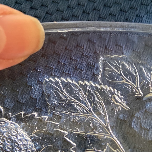 Vintage set of 2 Glass Server platters. Passion Fruit Pattern. Made in Turkey. - Picture 6 of 8